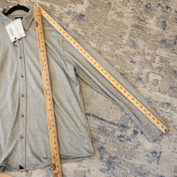 NWT UNTUCKit Coolmax stretch Grey long sleeve button shirt.  Size XXL. - Picture 8 of 16